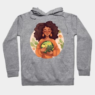 Black Girl Cottage Core, African Mother Earth Day Hoodie